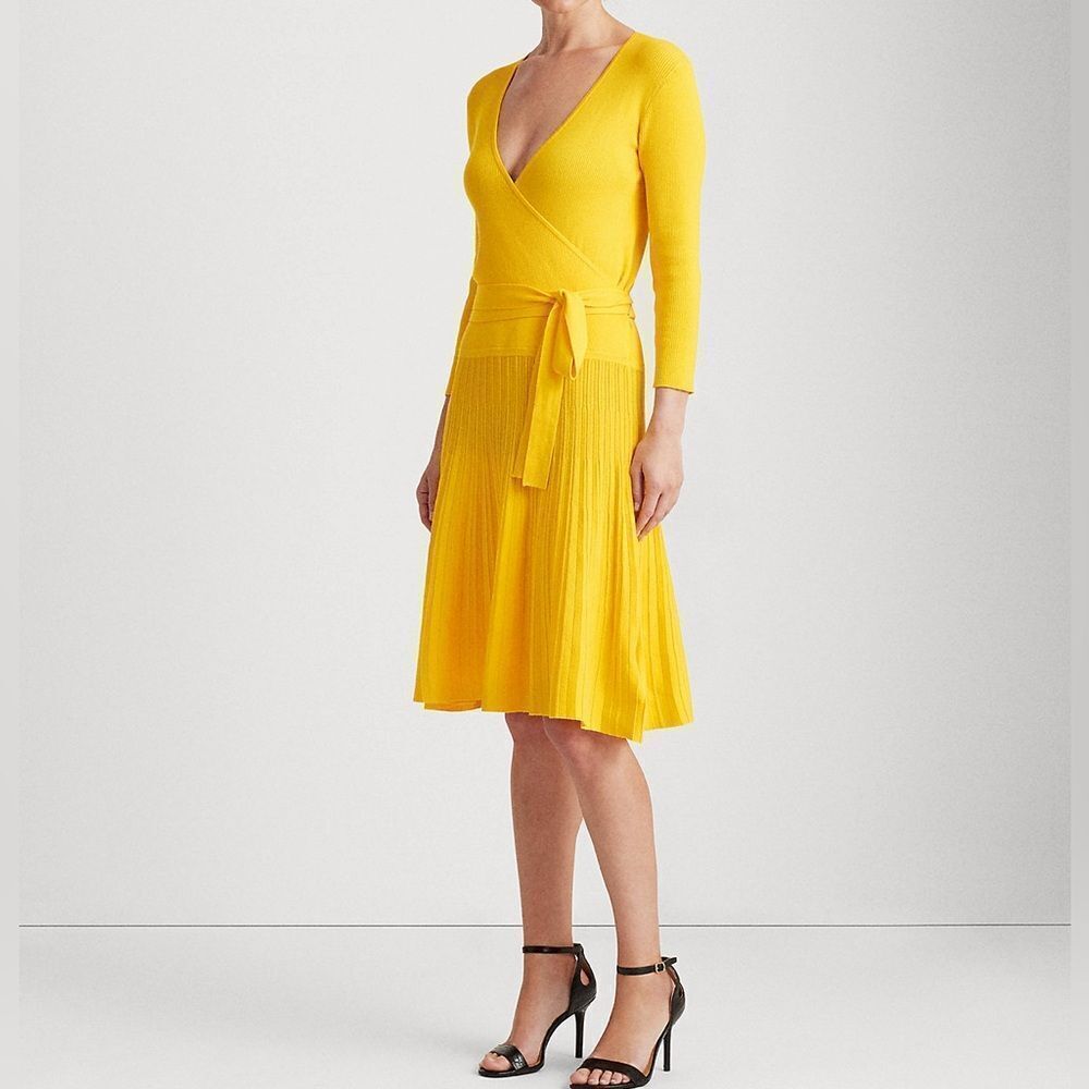 Ralph Lauren Cotton-Blend Surplice Dress